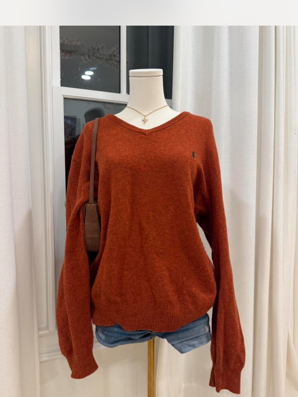 Polo by Ralph Lauren Rust V-Neck Sweater